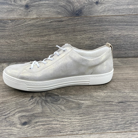 Remonte Soft Metallic Leather Lace Up Fashion Shoes Silver Women Size 41 US 9.5 - Picture 5 of 12